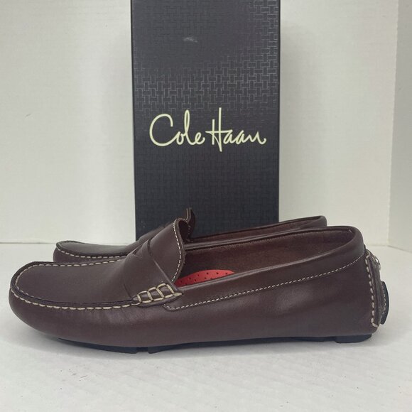 Cole Haan Women Sz 9.5 B Trillby Driver Chestnut Leather Penny Loafers Moccasin - Picture 2 of 14
